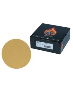 High Teck&trade; G6080 Premium Sanding Disc, 6 in Dia, P80 Grit, Aluminum Oxide, Resin Backing, Gold, Grip Attachment