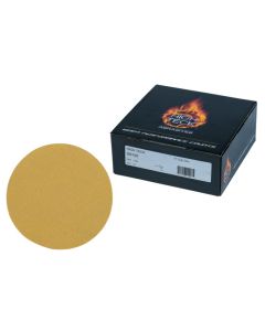 High Teck&trade; G6100 Premium Sanding Disc, 6 in Dia, P100 Grit, Aluminum Oxide, Resin Backing, Gold, Grip Attachment