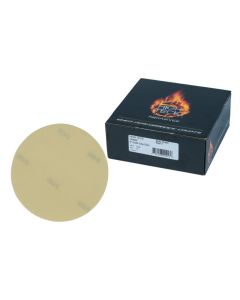 High Teck&trade; G6400 Premium Sanding Disc, 6 in Dia, P400 Grit, Aluminum Oxide, Resin Backing, Gold, Grip Attachment