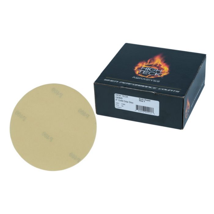 High Teck™ G6400 Premium Sanding Disc, 6 in Dia, P400 Grit, Aluminum